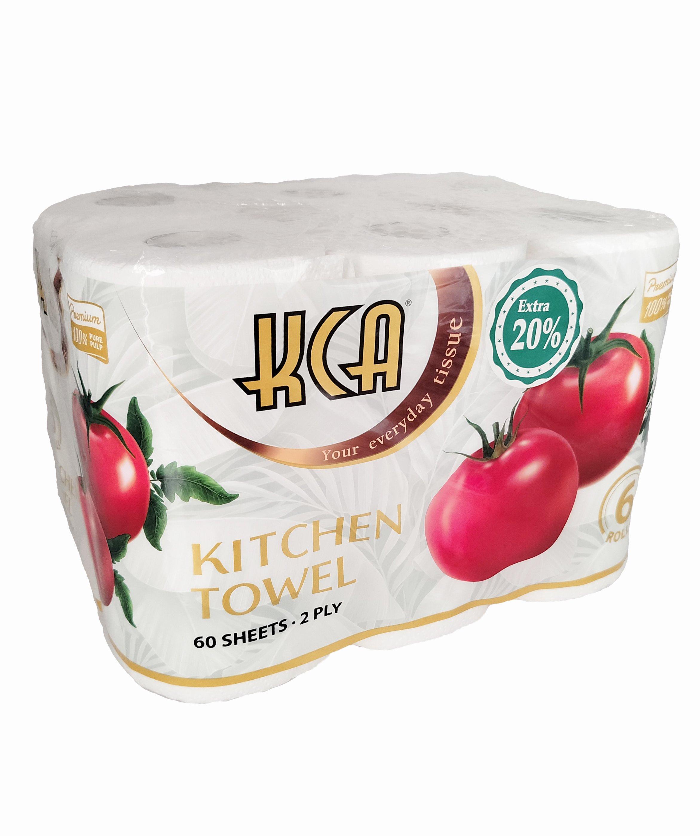 KCA- Kitchen Towel 6 Rolls x 60 Sheets